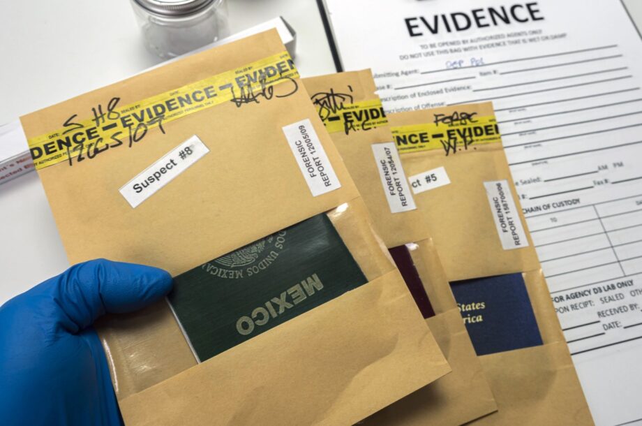 Criminal record file folder in a courthouse archive